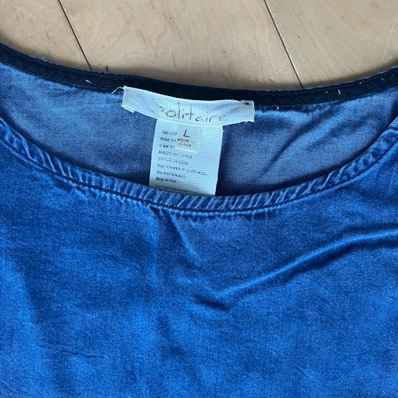 Blue Chambray Sleeveless Tunic Dress / Top - Picture 3 of 9